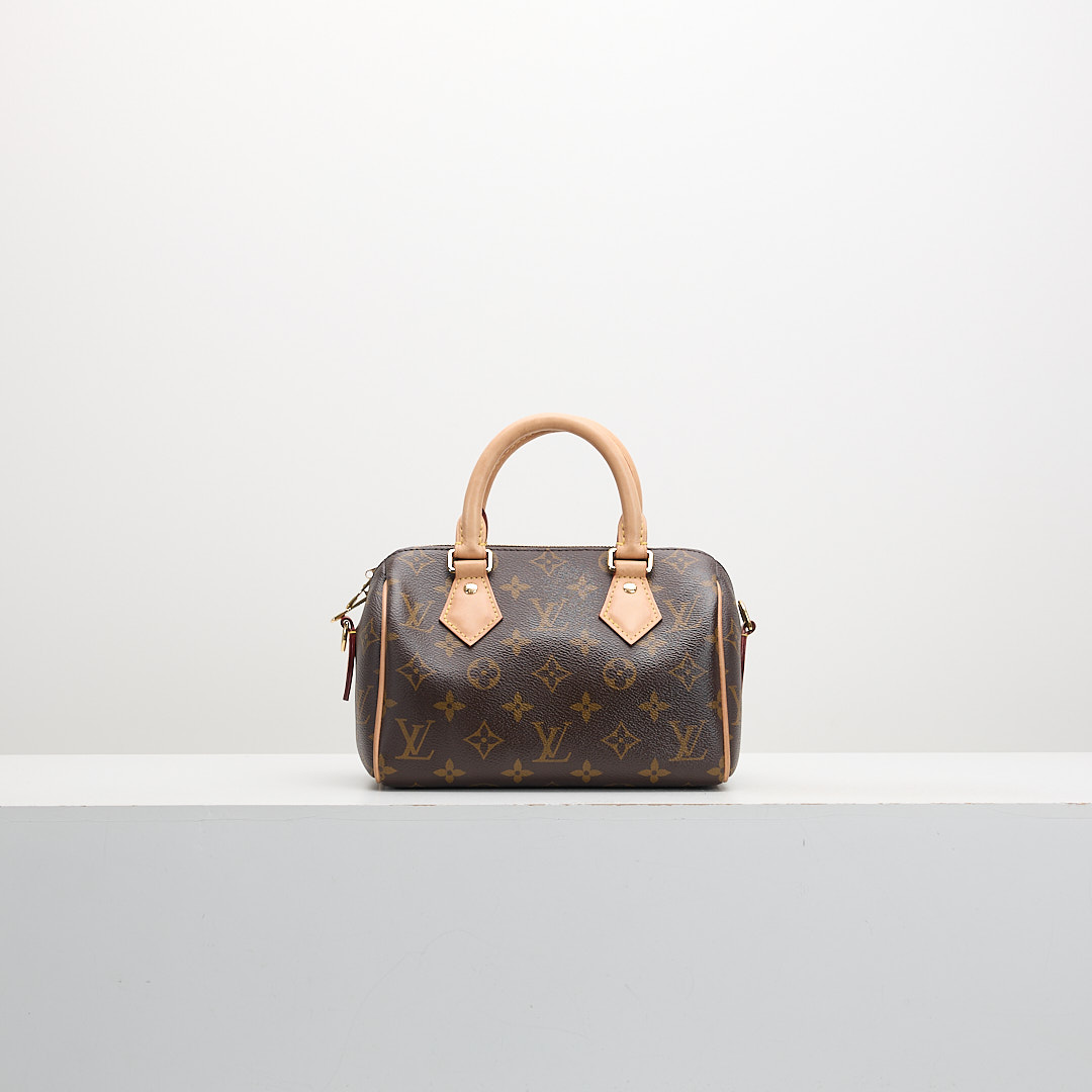 二手 Lv Speedy20奶茶背帶晶片款