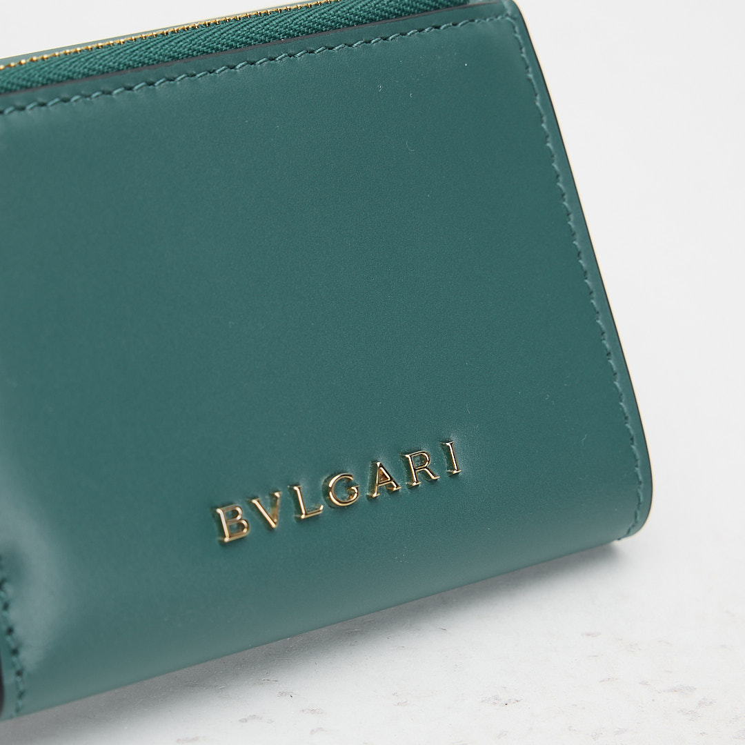 BVLGARI Serpenti Forever 蛇頭三折短夾 祖母綠:圖片 10