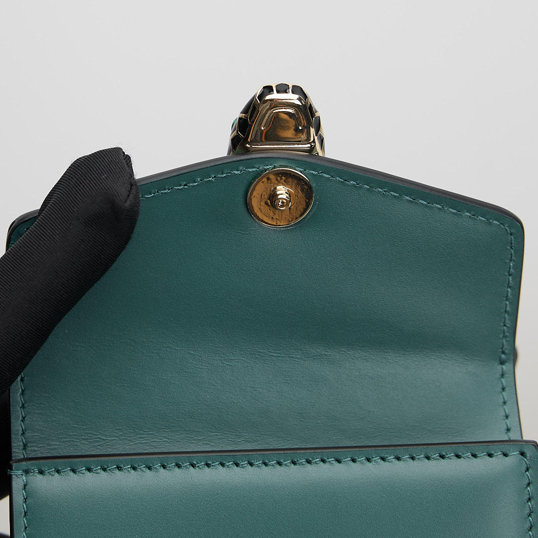BVLGARI Serpenti Forever 蛇頭三折短夾 祖母綠:圖片 13