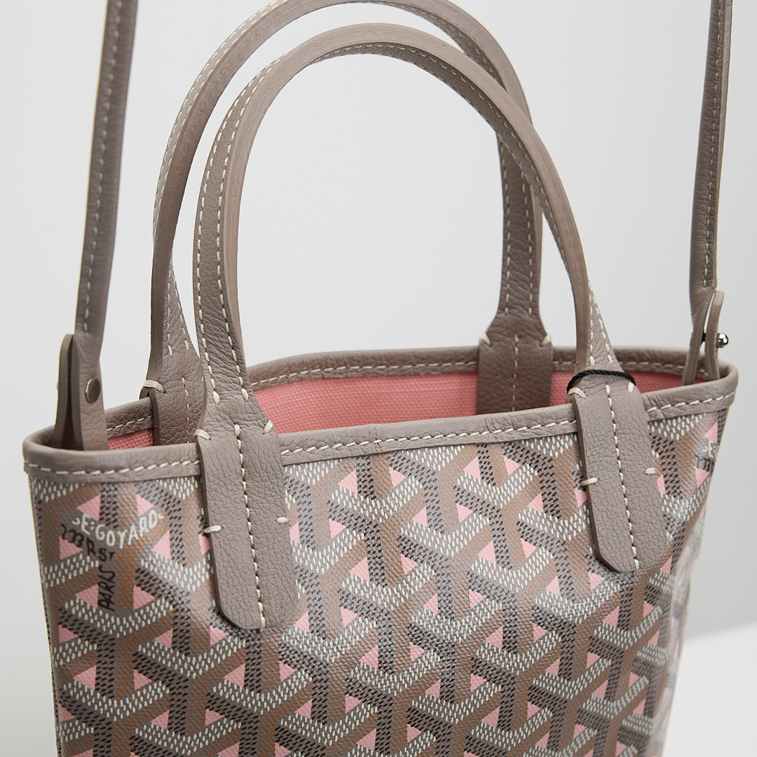 二手 Goyard Poitiers 170週年限定小托特 灰粉色:圖片 2
