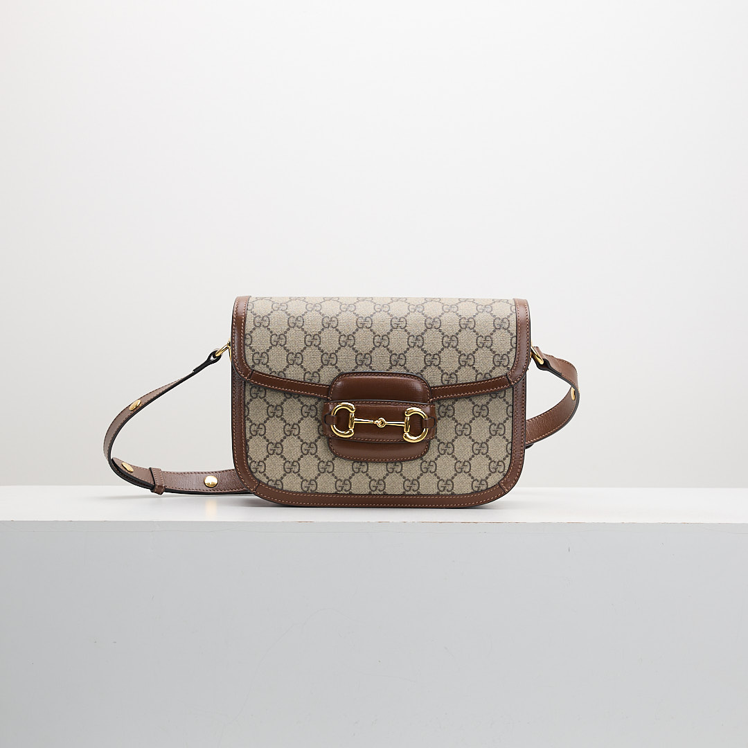二手 Gucci 1955 馬鞍包 棕老花