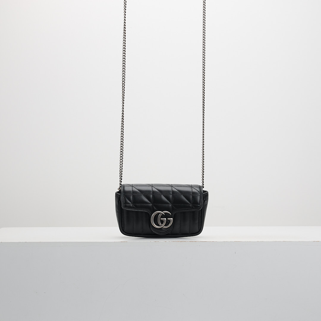 二手 Gucci Marmont supermini 黑銀