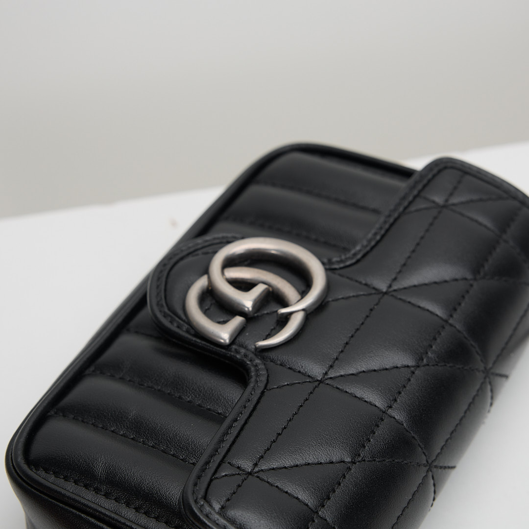二手 Gucci Marmont supermini 黑銀:圖片 11