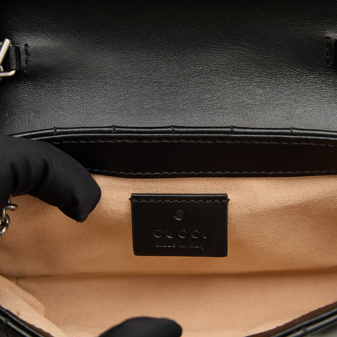 二手 Gucci Marmont supermini 黑銀:圖片 15