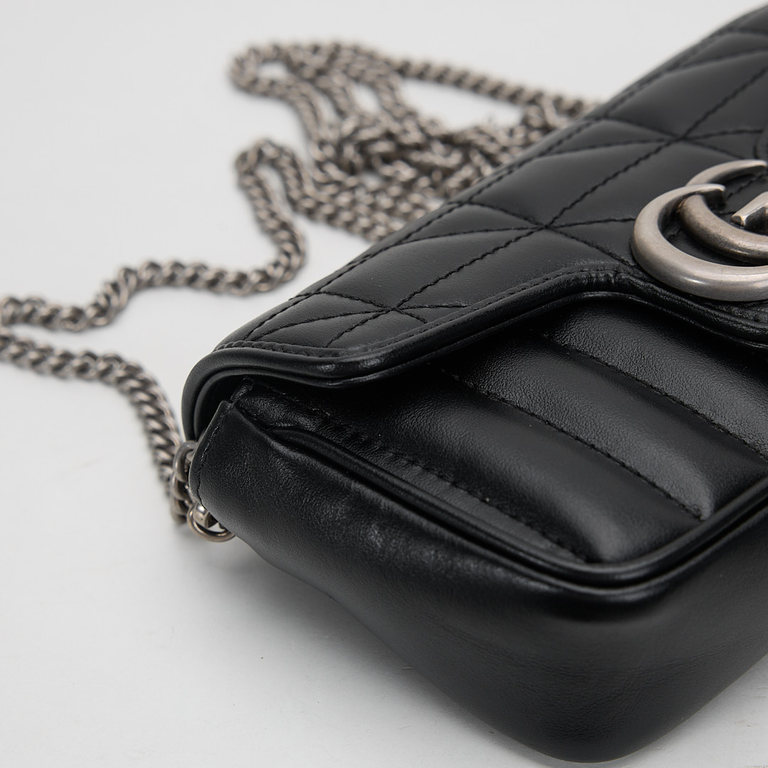 二手 Gucci Marmont supermini 黑銀:圖片 3