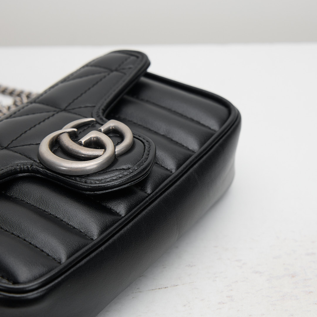 二手 Gucci Marmont supermini 黑銀:圖片 4