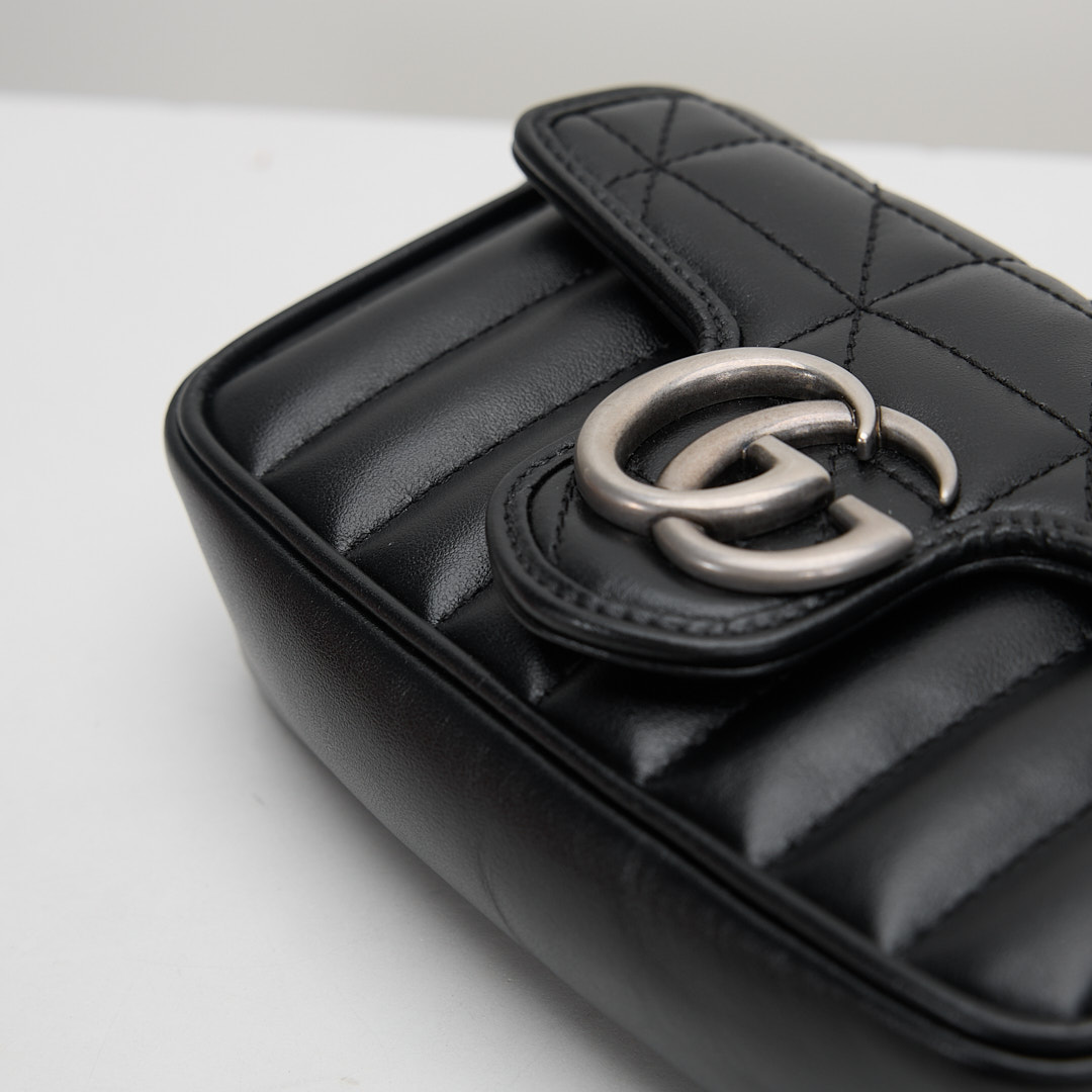 二手 Gucci Marmont supermini 黑銀:圖片 5