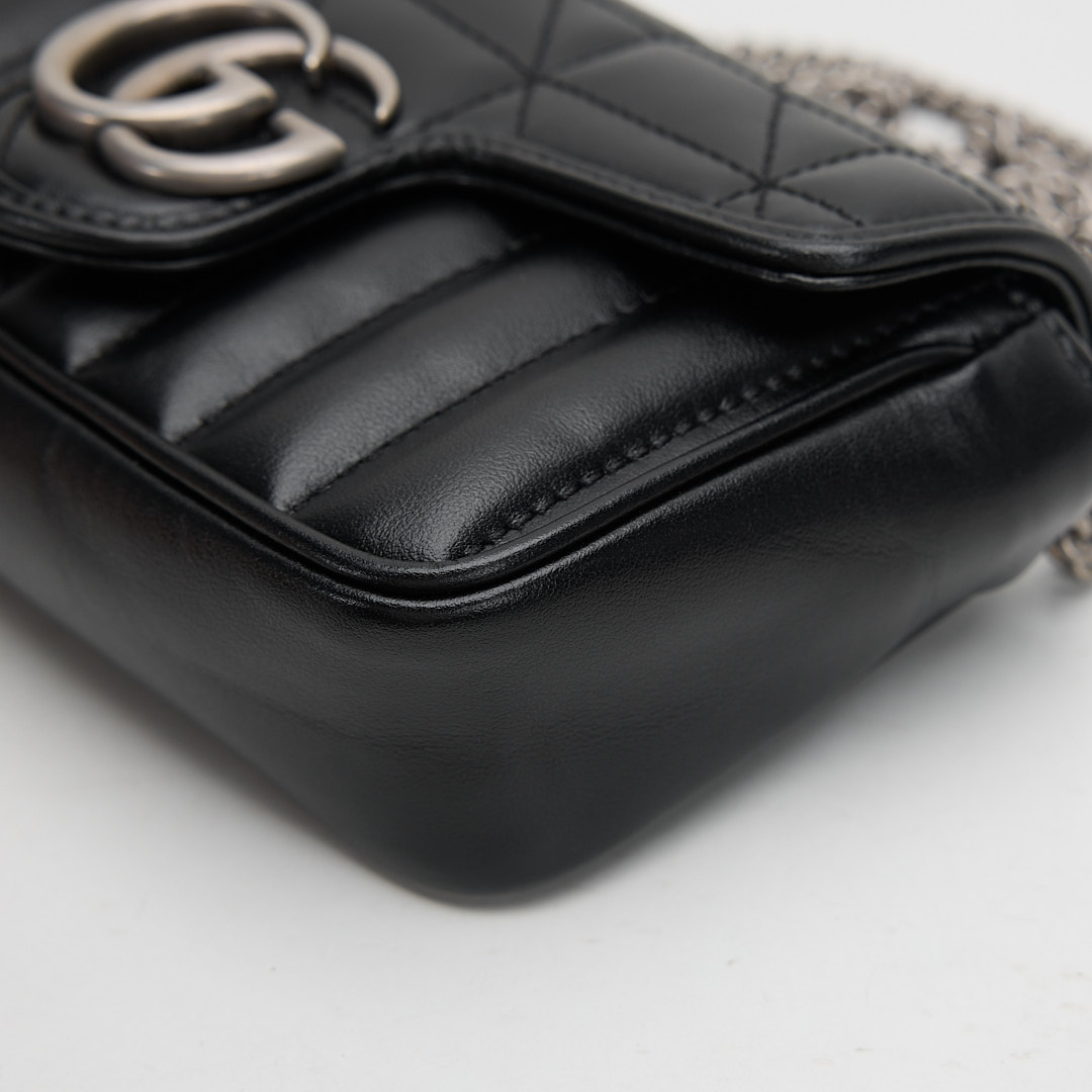 二手 Gucci Marmont supermini 黑銀:圖片 6